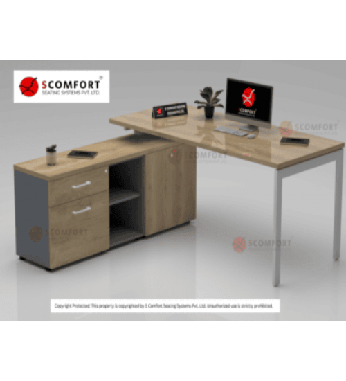 Scomfort SC-EX114 Executive Table with Side Runner with Two Drawers